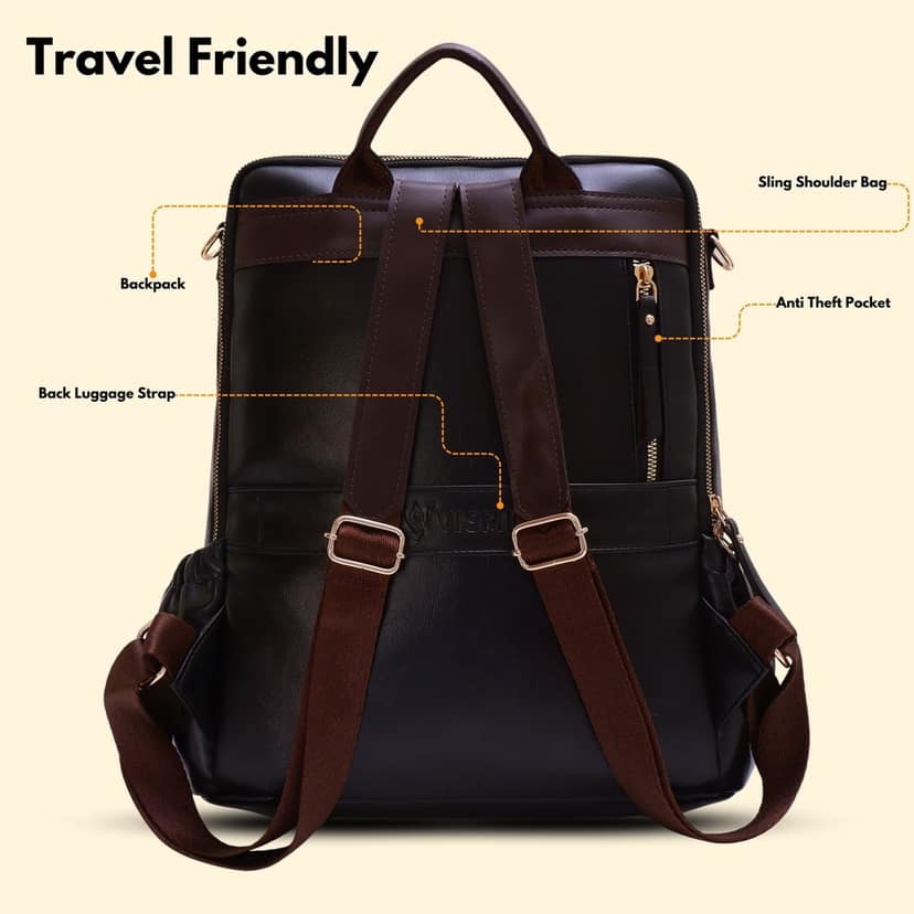 VISMIINTREND Women Bags | Stylish College Backpack | Backpack for Office Use | Travel Backpack | Vegan Leather | Waterproof | Laptop Backpack view 8