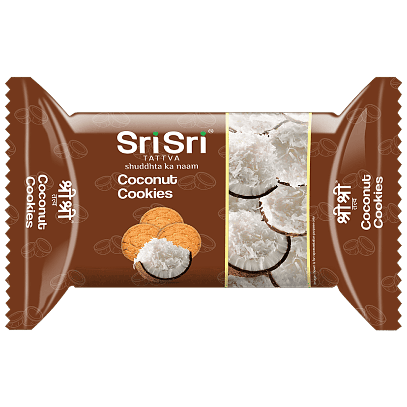 Sri Sri Tattva Coconut Cookies - Teatime Snack, For Diet Conscious, 50 g