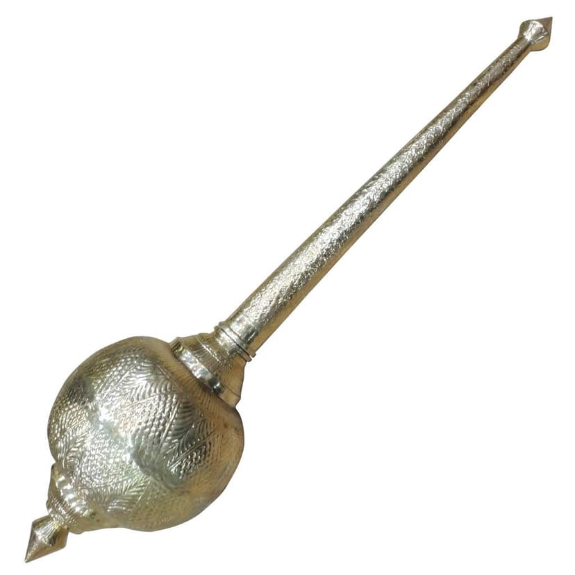 Brass Hanuman Mace, Gada ? Puja Use Handcrafted Mace, Length : 56.5 Inch (ZMAS531 R) view 2