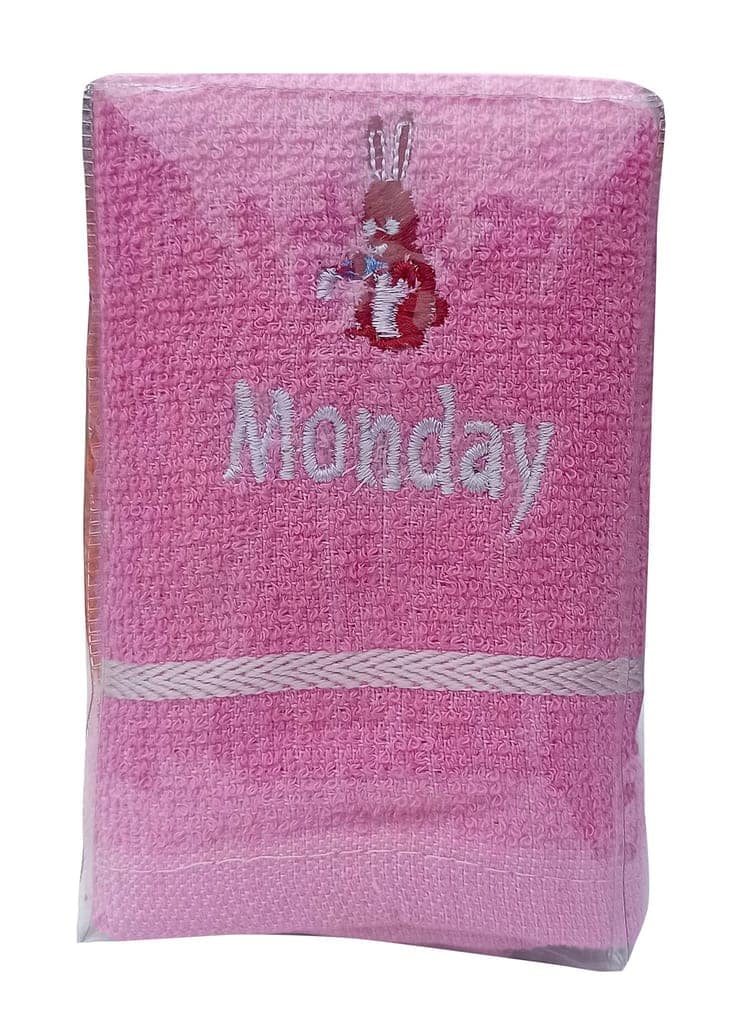 Mandhania Pure Cotton Monday to Sunday Pack of 7 Face Towels, Pack of 4 view 3