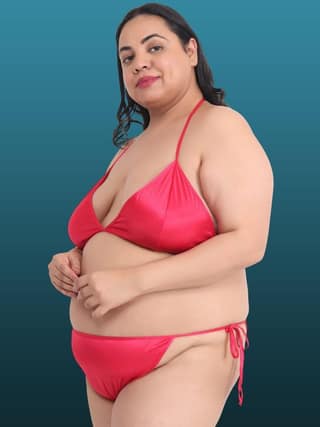 Plus Size Sexy Cherry Honeymoon Bridal Bikini Set 11C
