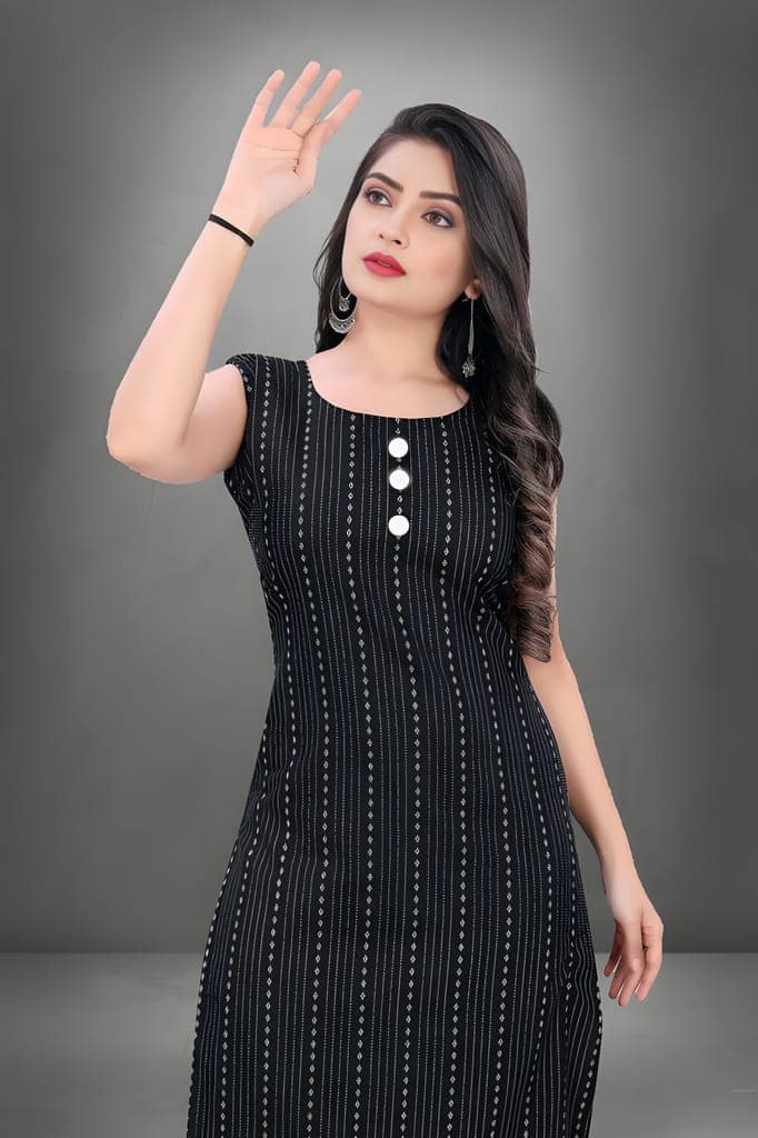 6. Women’s Straight Cut Kurti | Elegant Minimal Design | Versatile Ethnic Outfit for Office and Regular Wear view 3