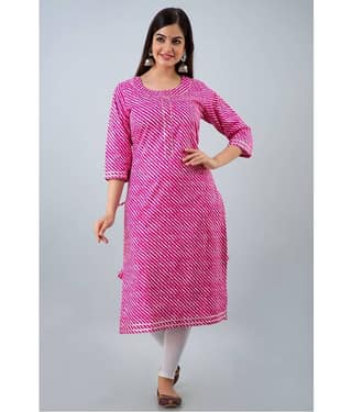 Lee Moda - Multicolor Cotton Women's Straight Kurti ( Pack of 1 )