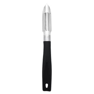 SNOKE® Straight Peeler , Peeler cutter , peeler for vegetables pack of 1 Silver color Blade with black color Strong Plastic Handle For Better Grip.