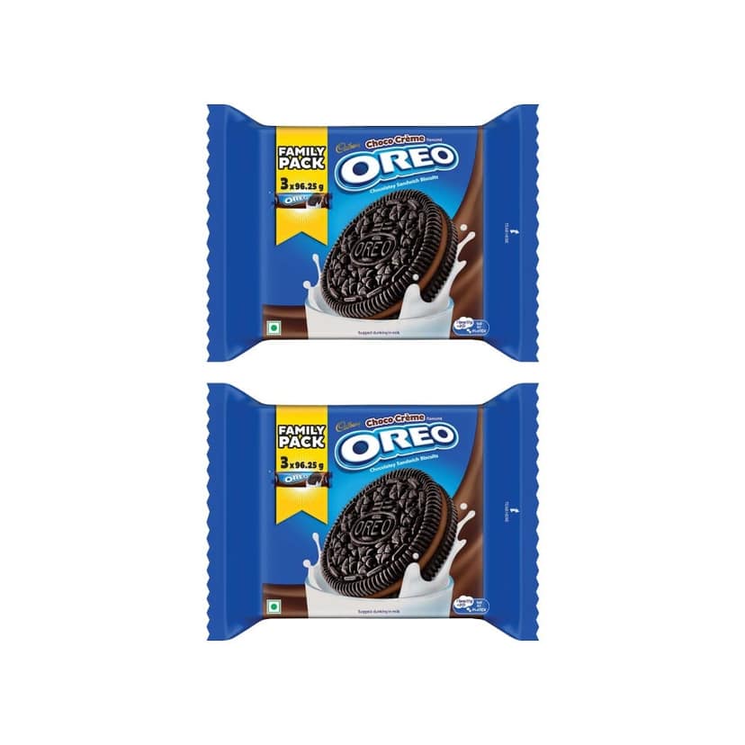 Cadbury Oreo Chocolate Flavour Cr me Sandwich Cream Biscuits Family Pack - Pack of 2