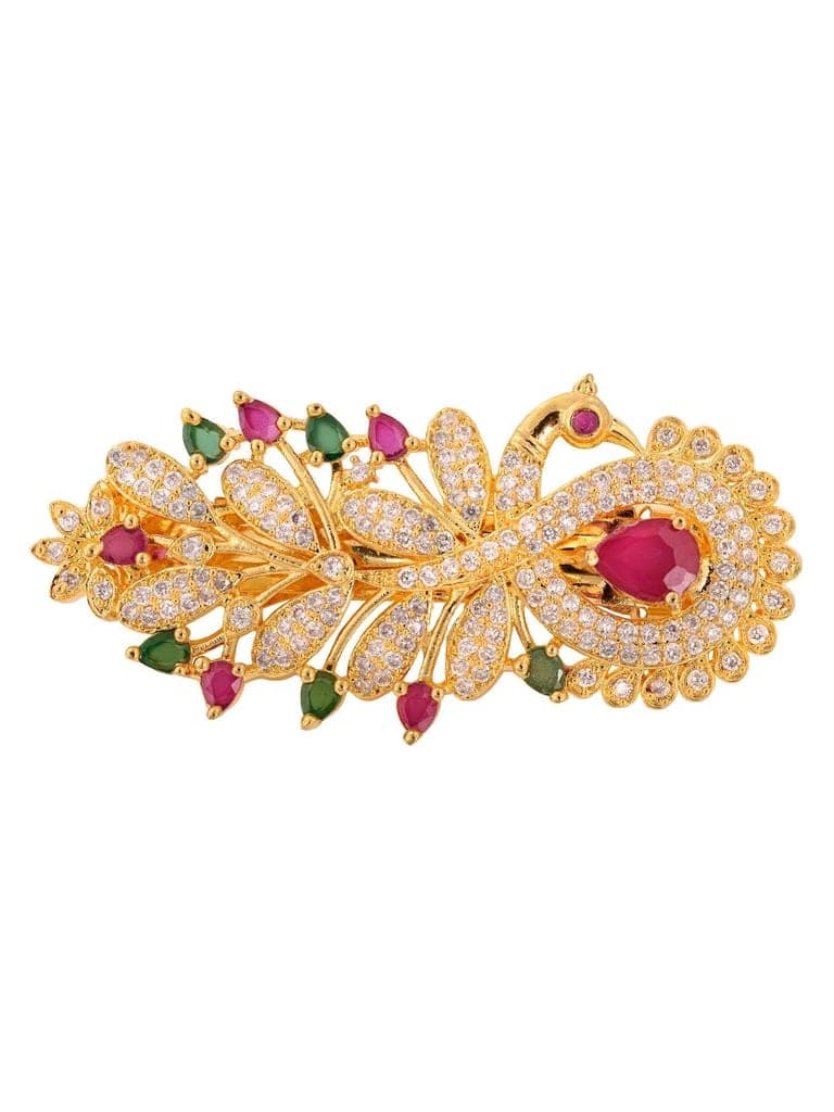 Gold Plated Peacock French Barrette Hair Claw Clip view 3