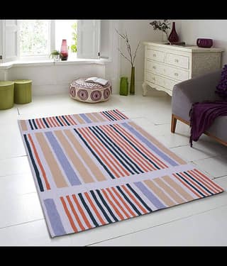 PEQURA Multi Cotton Carpet Stripes 5x7 Ft