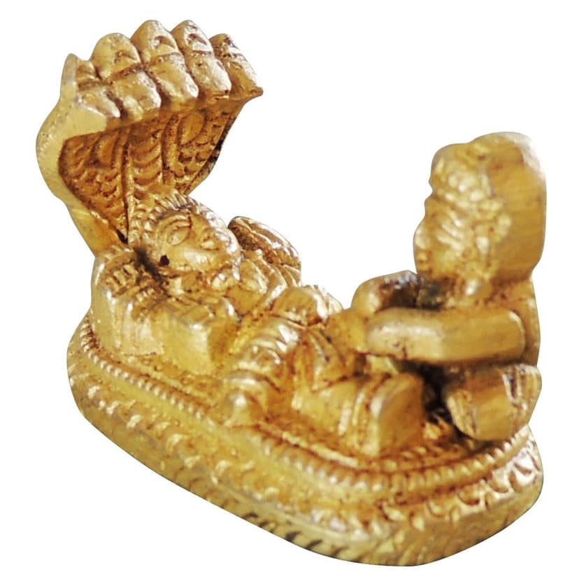 Brass Vishnu Laxmi with Sheshnag Idol - Premium Divine Statue, Height : 1.5 Inch (BSMAS1058 C) view 2