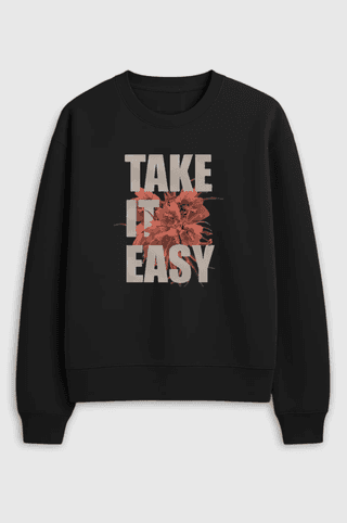 Oversized Crew Neck Sweatshirt: Take It easy