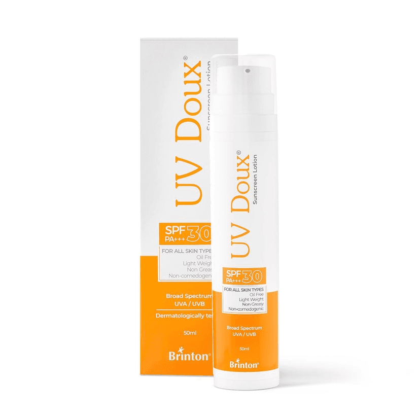 Brinton UvDoux Sunscreen Lotion with SPF 30 in Oil Free Formula| Light Weight & Non Greasy Sunscreen|Protection against UVA/UVB Rays| 50 ML x Pack of 4 view 2