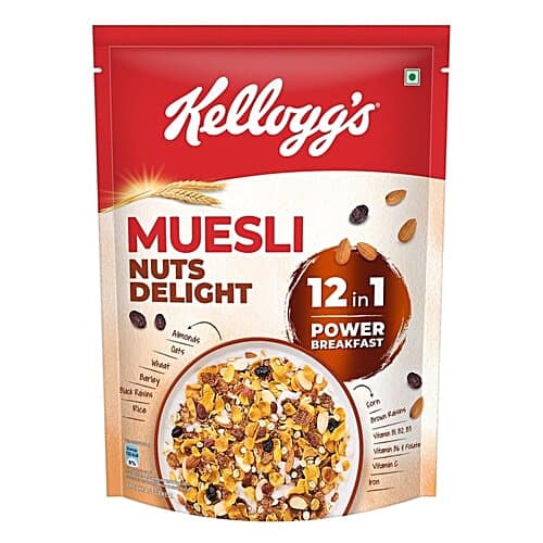 Kelloggs Muesli With 20% Nuts Delight, 500 g Pouch