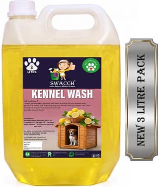 swacch Kennel Wash 3 Litre Lemon I Pet Stain & Odour Remover I Pet Floor Cleaner Liquid I Dog and Cat Friendly