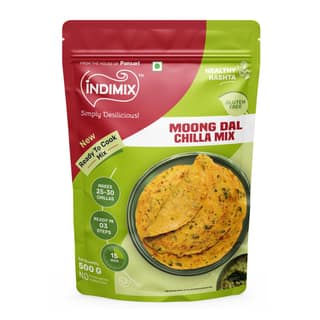 Indimix Ready to Cook Moong Dal Chilla Mix - 500gm