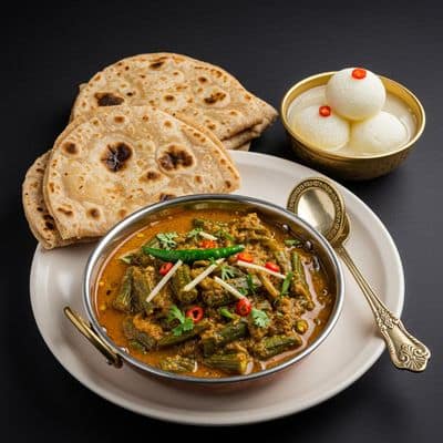 Bhindi Roti And Rasgulla