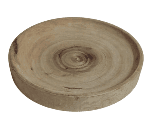 Round Wooden plate with a Natural Finish view 2