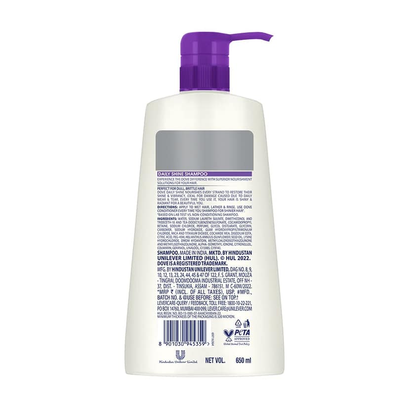 Dove Daily Shine, Shampoo, 650Ml view 2