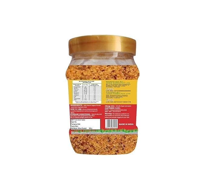 Amno Pure Natural Sugar Cane Jaggery Powder Fine Filtered | Cholestrol free, Fat free & Ayurvedic and 100% Natural 500G Pet Jar view 3