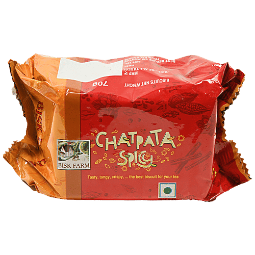 Bisk Farm Biscuit - Chatpata Spicy, Tangy & Crispy, Teatime Snack, 60 g Pouch