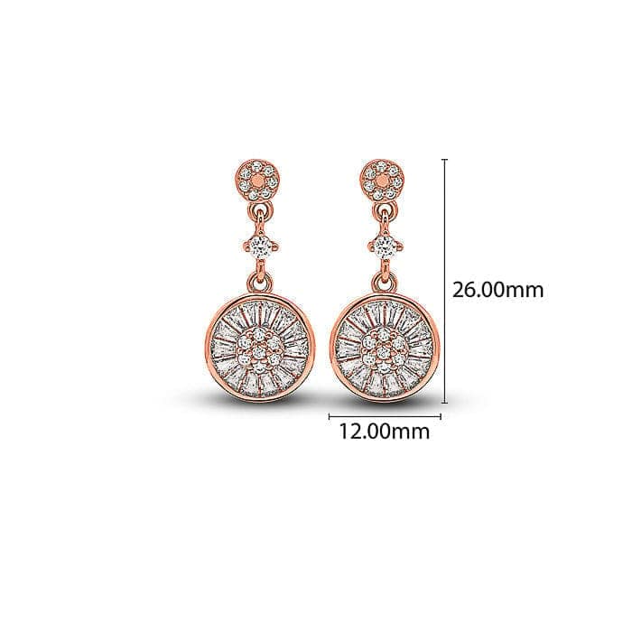 Rose Gold Wheel Dangle Earrings view 6