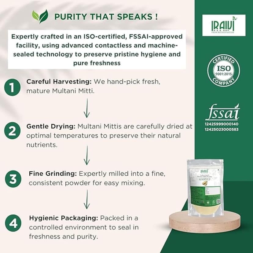 Iraivi Premium Multani Mitti Powder Fuller's Earth | Pure & Natural by Iraivi Organics view 2
