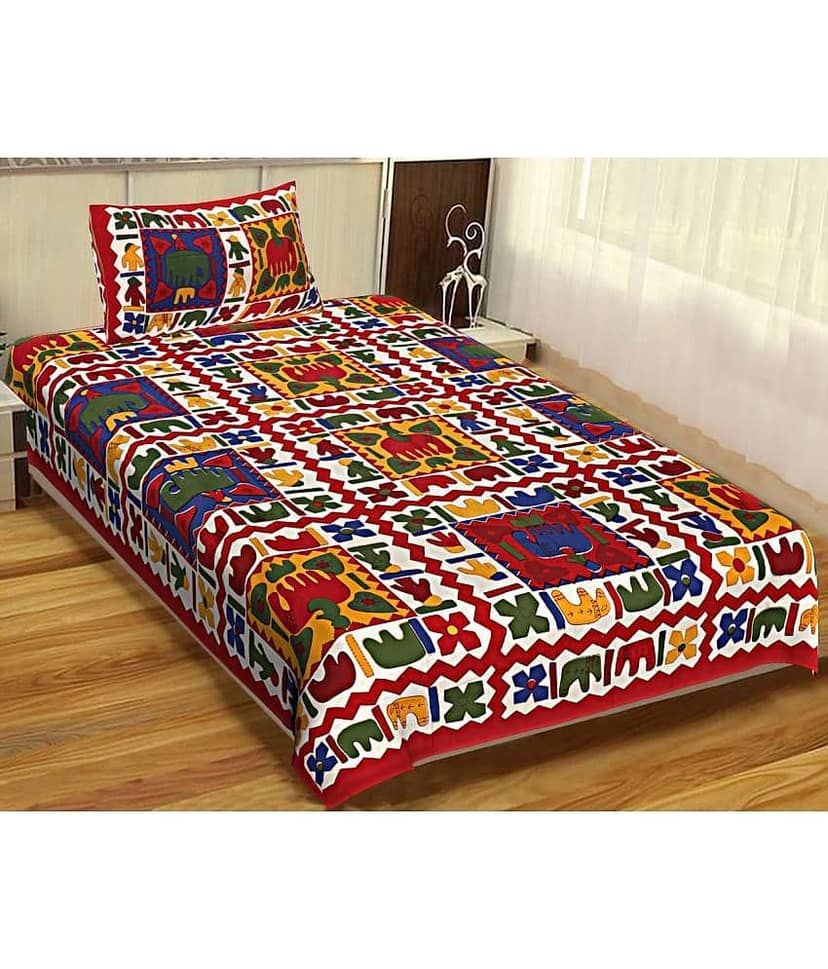 Uniqchoice Cotton Single Bedsheet ( Blue )