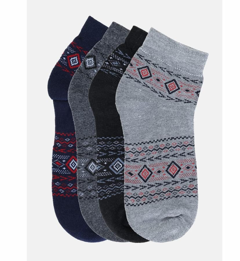 Kolor Fusion Men's Above Ankle Length Cotton Cushioned Terry Socks (Pack of 4) view 2