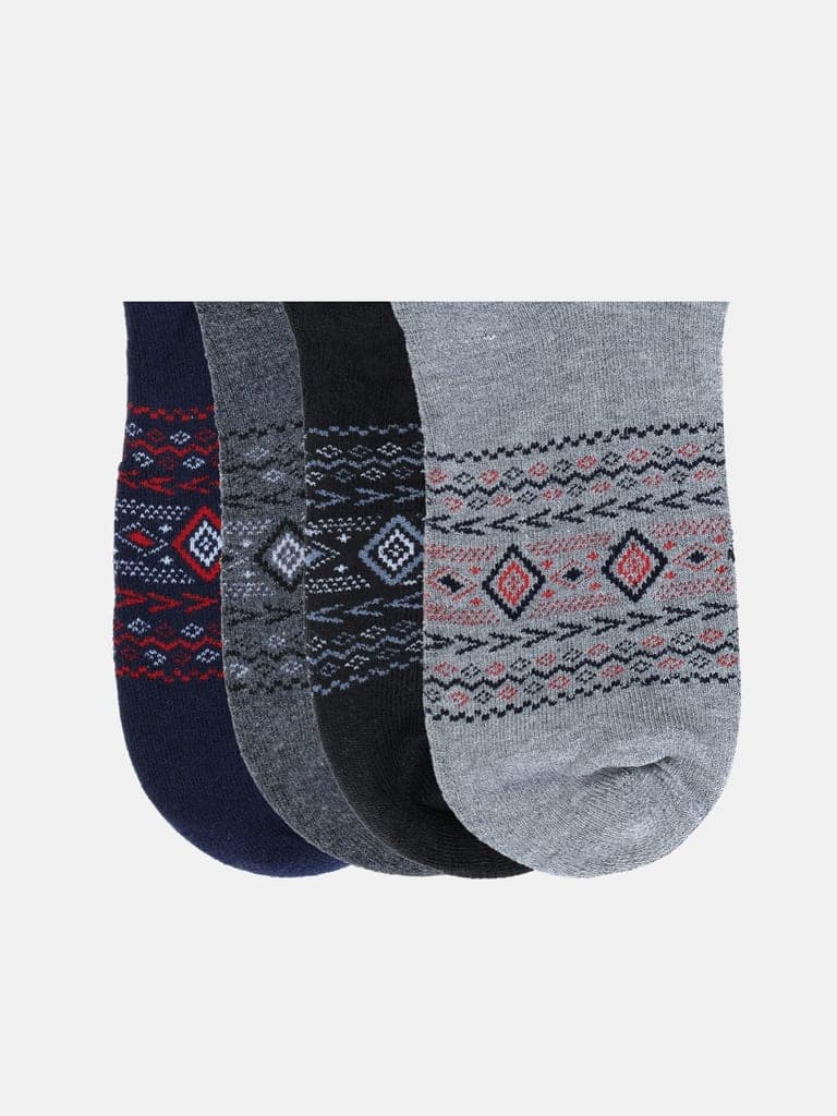 Kolor Fusion Men's Above Ankle Length Cotton Cushioned Terry Socks (Pack of 4) view 3