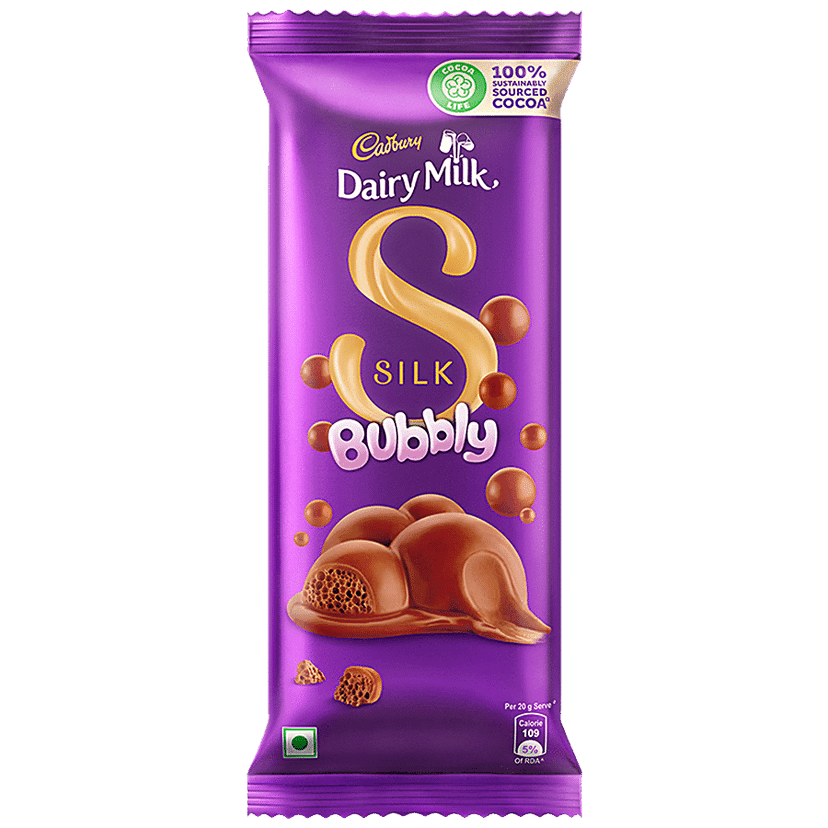Cadbury Dairy Milk Silk Bubbly Chocolate Bar, 50 G view 2