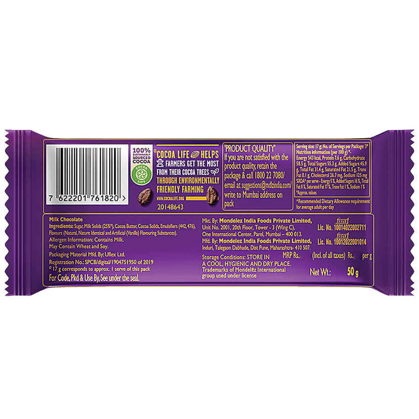 Cadbury Dairy Milk Silk Bubbly Chocolate Bar, 50 G view 3