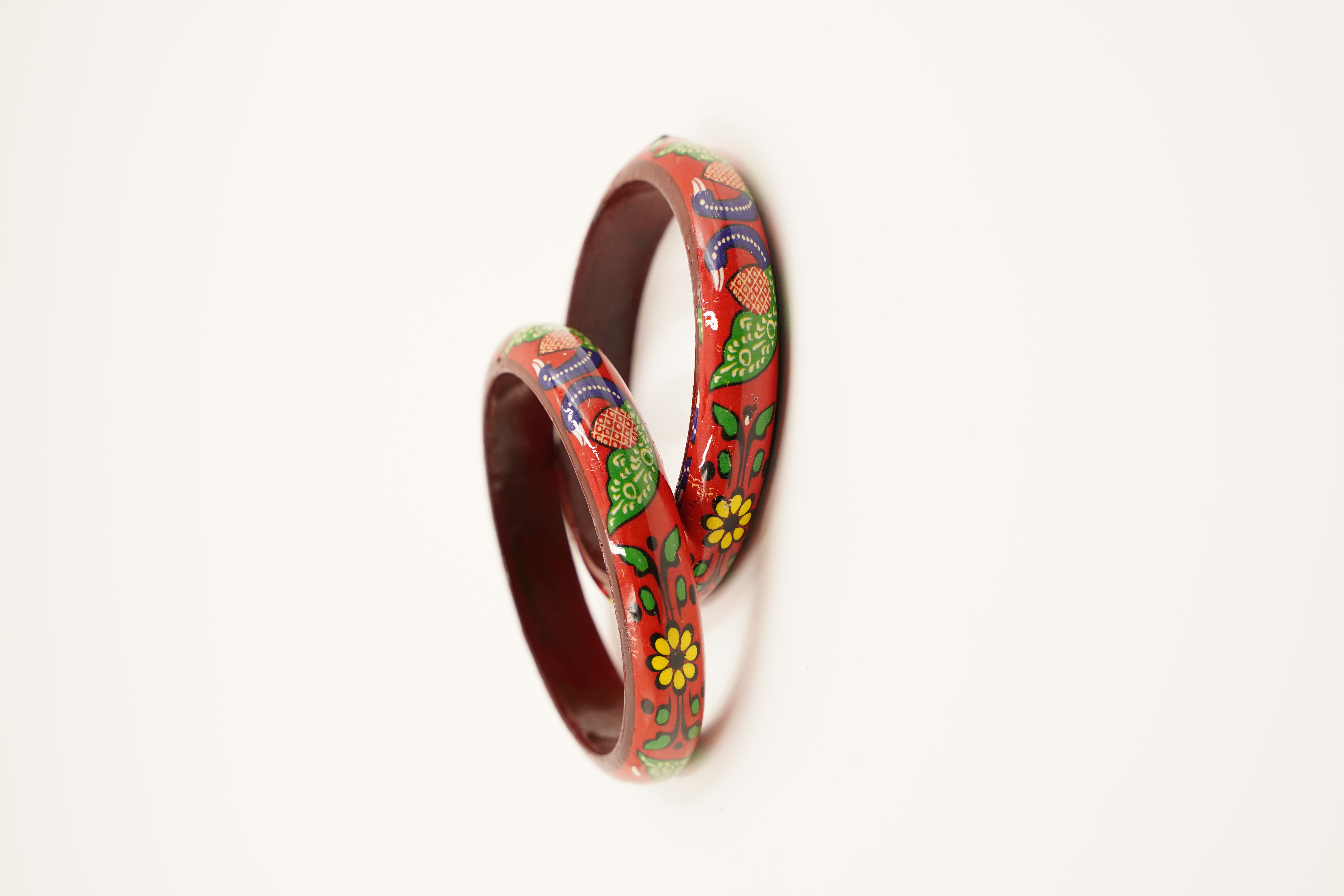 Handcrafted Wooden Bangles for Women with Traditional Design view 2