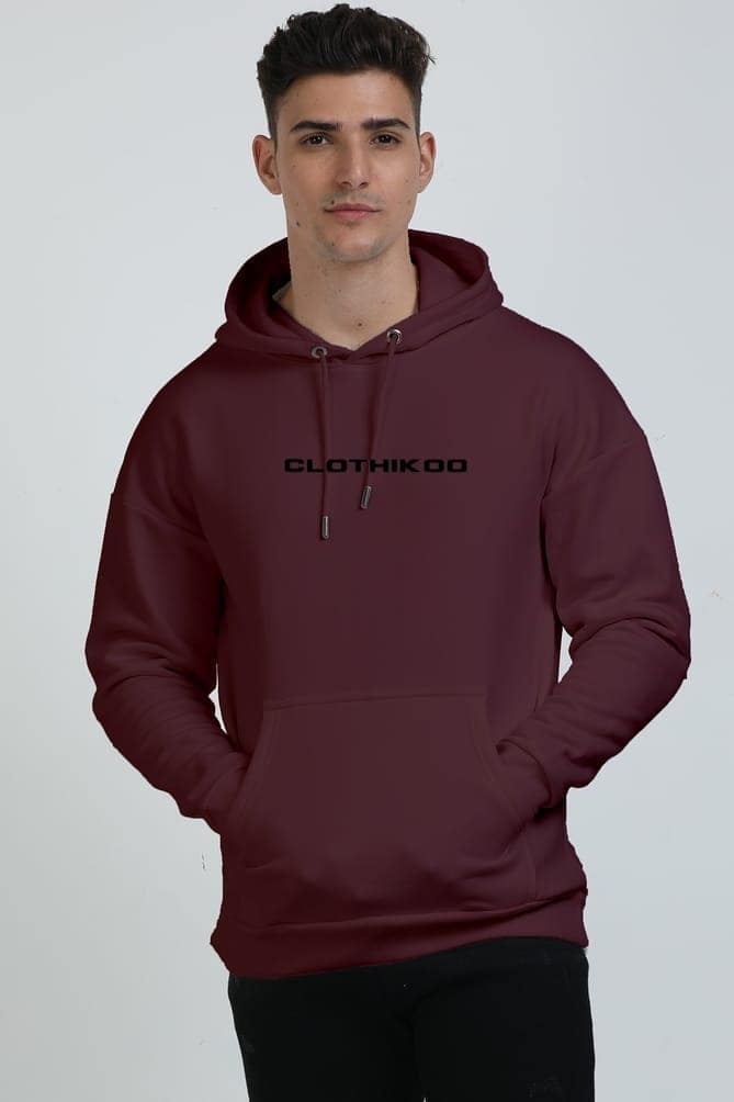 Clothikoo Premium Nature Printed Edition Hoodie (400 GSM, Maroon Colour) view 2