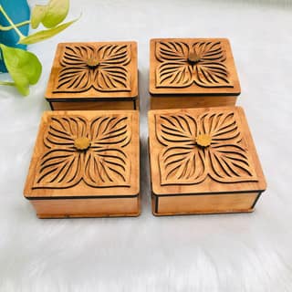NAVRANG Wooden Jewelry and Decor Boxes, Gift Boxes for Home Small Return Gifts Box Empty Container for Dry Fruits Return Gift