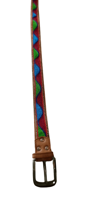 Ganpati Enterprise Men's Multicolour Semi Formal Webbing Leather Belt view 4