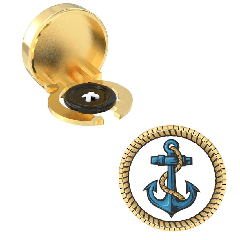 The Smart Buttons - Shirt Button Cover Cufflinks for Men - Anchor Style view 7