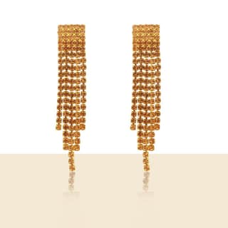Gold Plated American Diamond Designer Stud Earrings for Women & Girls