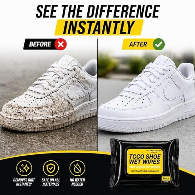 Shoe Cleaner Wipes - 1 Packs of 80 - Portable Sneakers Cleaner Shoe Wipes Quickly Remove Dirt & Stains - These Disposable Shoe Cleaning Wipes Can Be Used On Footwear view 4