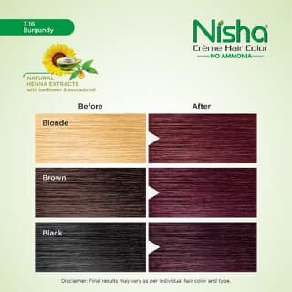 Nisha Creme Hair Color 3.16 BURGUNDY , BURGUNDY 3.16 view 2