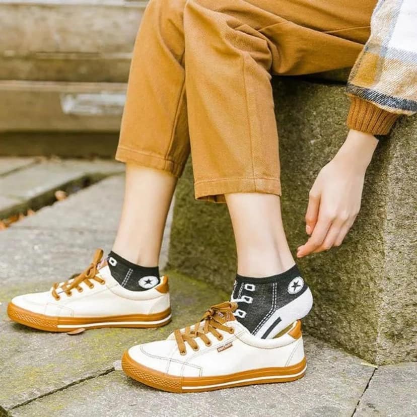 Socks Carving Pack of 5 Multicolour Unisex Ankle Length Socks, Made With Durable & Breathable Cotton, Free Size, Urban Shoe Edition, Suitable for all Season, Soft & Breathable, Daily Use view 2