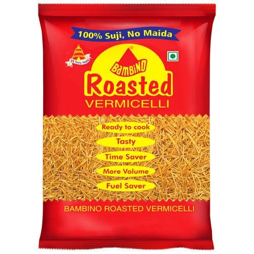 Bambino Roasted Vermicelli - Ready To Cook, 100% Suji, No Maida, 85 g