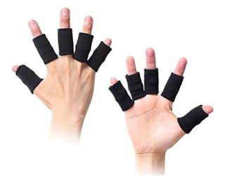 EZYFIT Finger Sleeve Protector with Comfortable Cushion Pressure for Relieving Pain, Arthritis, Cricket, Exercise, Volleyball, Badminton and Tennis, Men & Women, Black