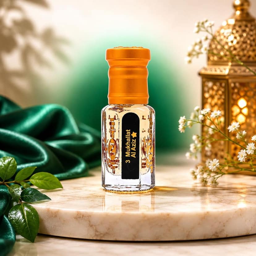 Alnaqi Fragrances Mukhallath Al Aziz Attar Perfume Oil |Alcohol Free Unisex Arabian Attar Rose Oud Amber Notes| Long Lasting Luxury Roll On view 2
