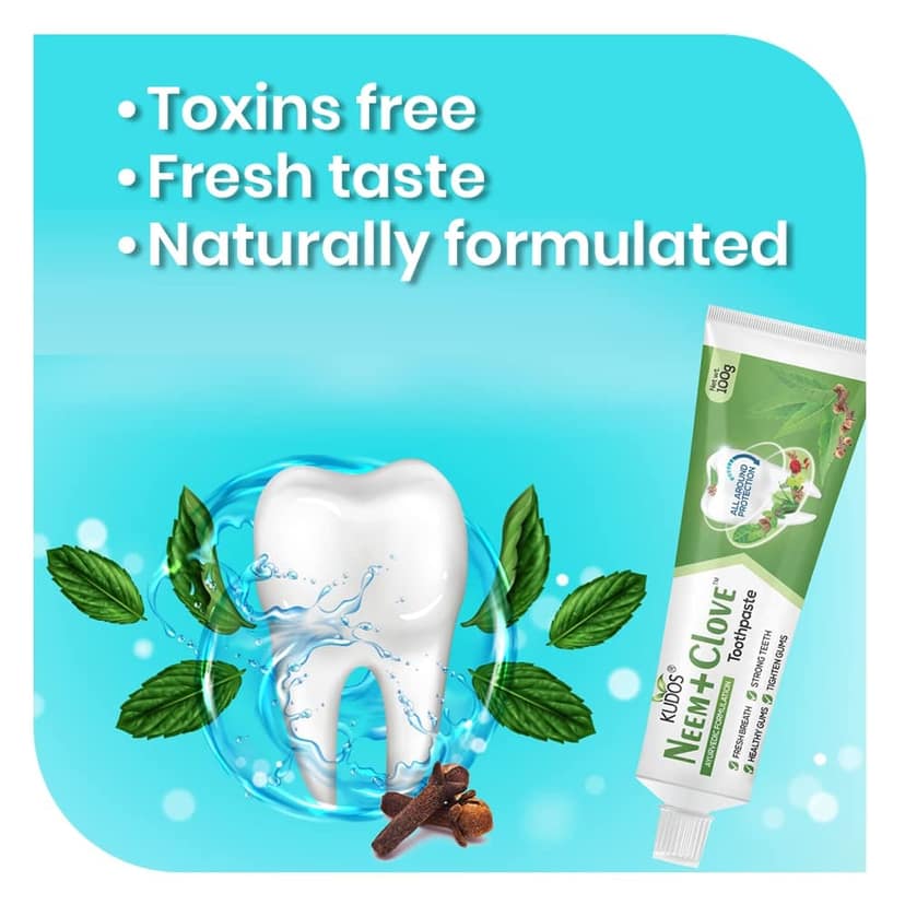 Kudos Neem+ Clove Toothpaste And Teerex Gel Toothpaste | Ayurvedic Formulation | Combo Pack Of 6 view 3