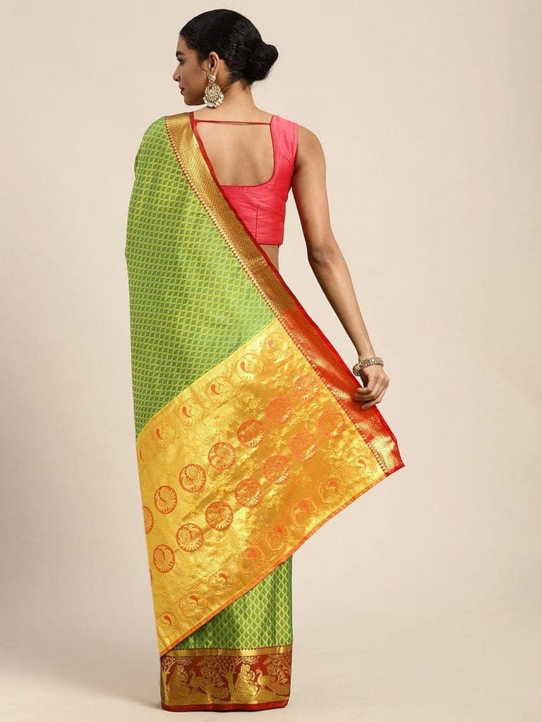 Women's Pure Banarasi Silk Woven Saree With Unstiched Blouse Piece view 2