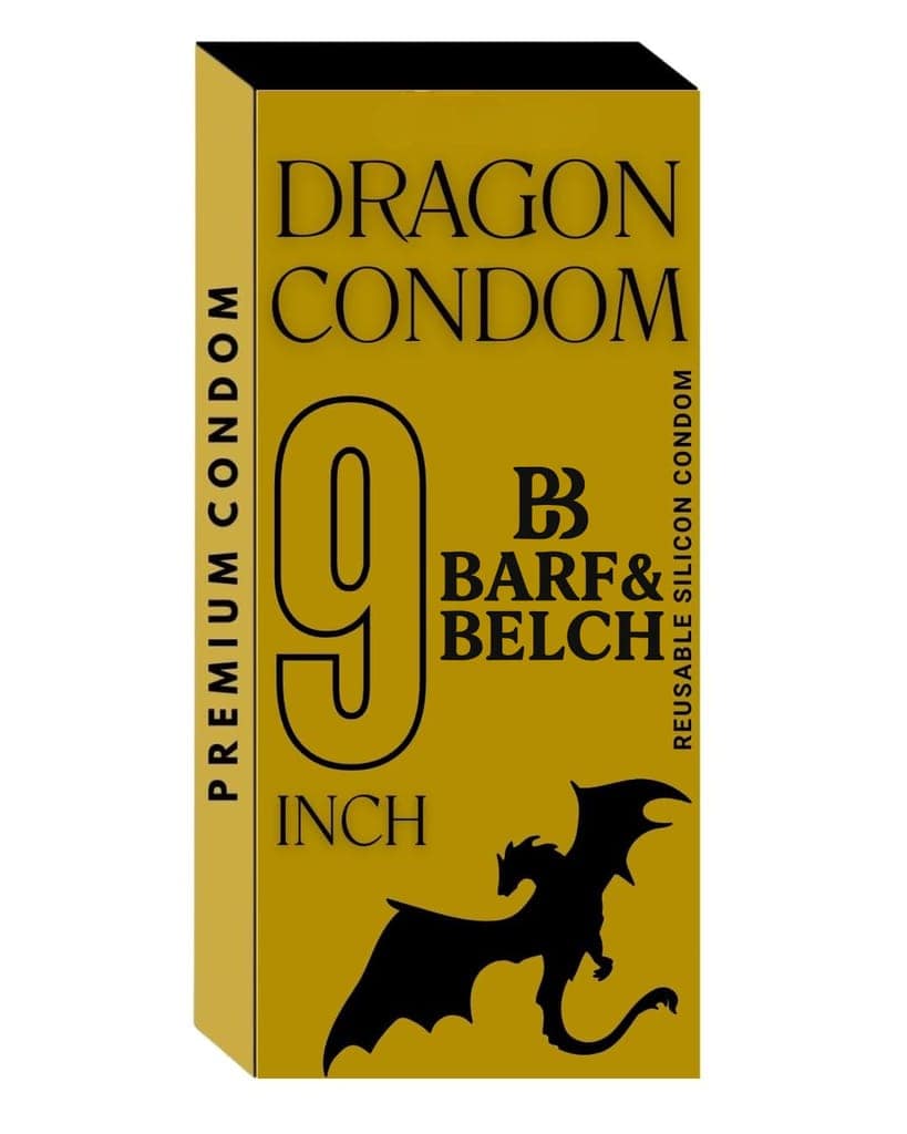 CARZEN Premium Dragons Condom, 9 Inch, Silicone, Natural Color, Extra Pleasure, Textured, Unflavoured, for Men