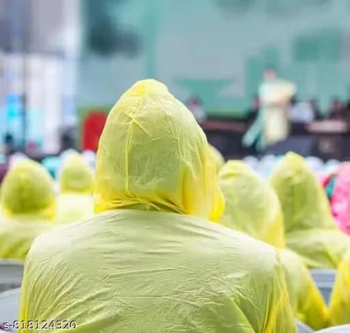 Universal Waterproof Rain Coat with Hood Pack of 1 Assorted Colors view 2