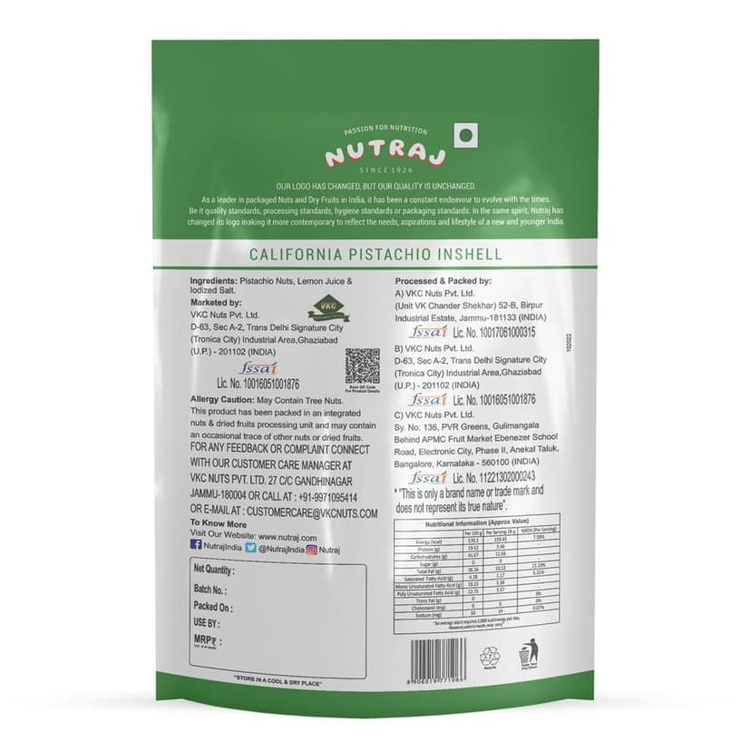 Nutraj California Roasted Salted Pistachios 200g view 3