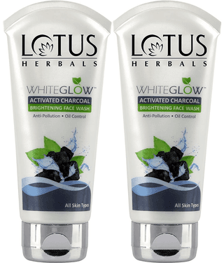 Lotus Herbals Whiteglow Activated Charcoal Brightening Face Wash 50g (Pack of 2)