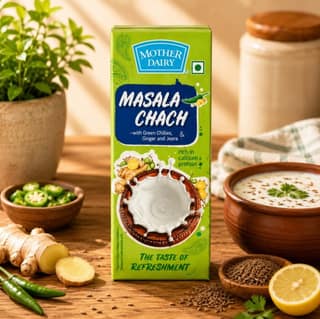 Mother Dairy Masala Chach - With Green Chillies, Ginger & Jeera 180 ml - Mother Dairy Masala Chach - With Green Chillies, Ginger & Jeera 180 ml