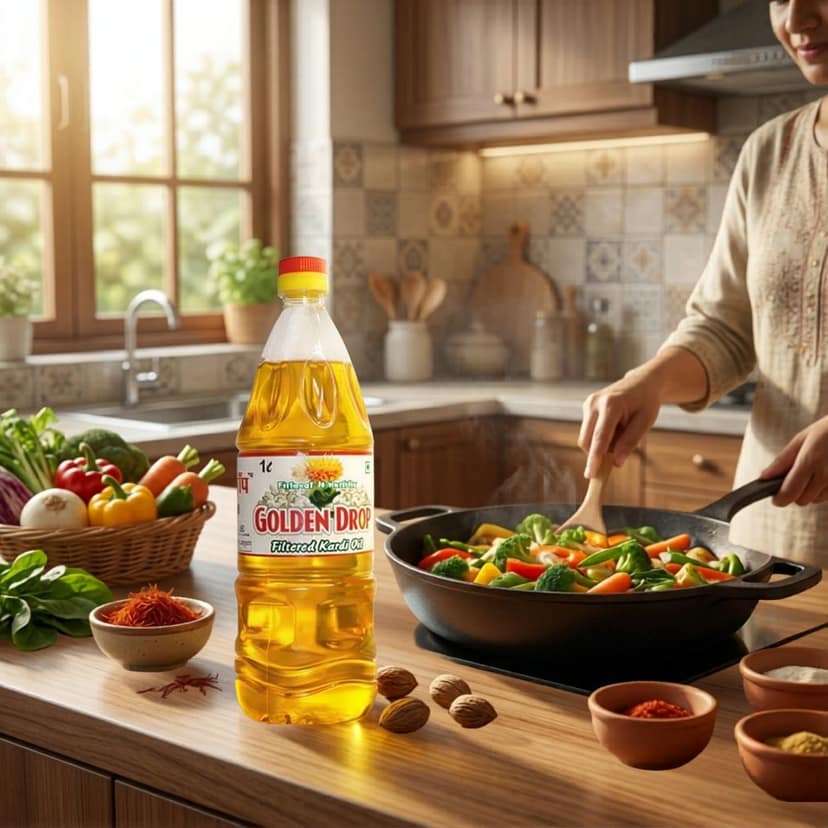 Golden Drop Filtered Kardi Oil - 1 Litre view 5