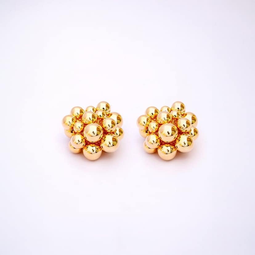 Golden Cluster Stud Earrings view 4